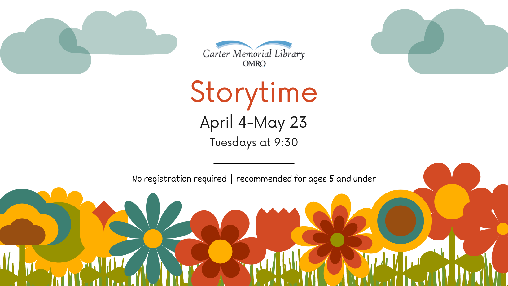 Storytime April 4 - May 23