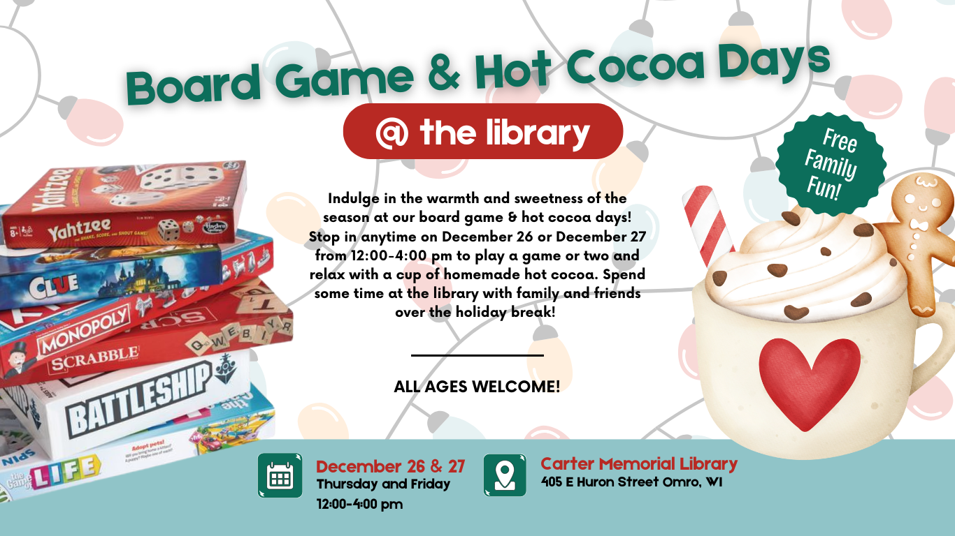 Board game and cocoa poster