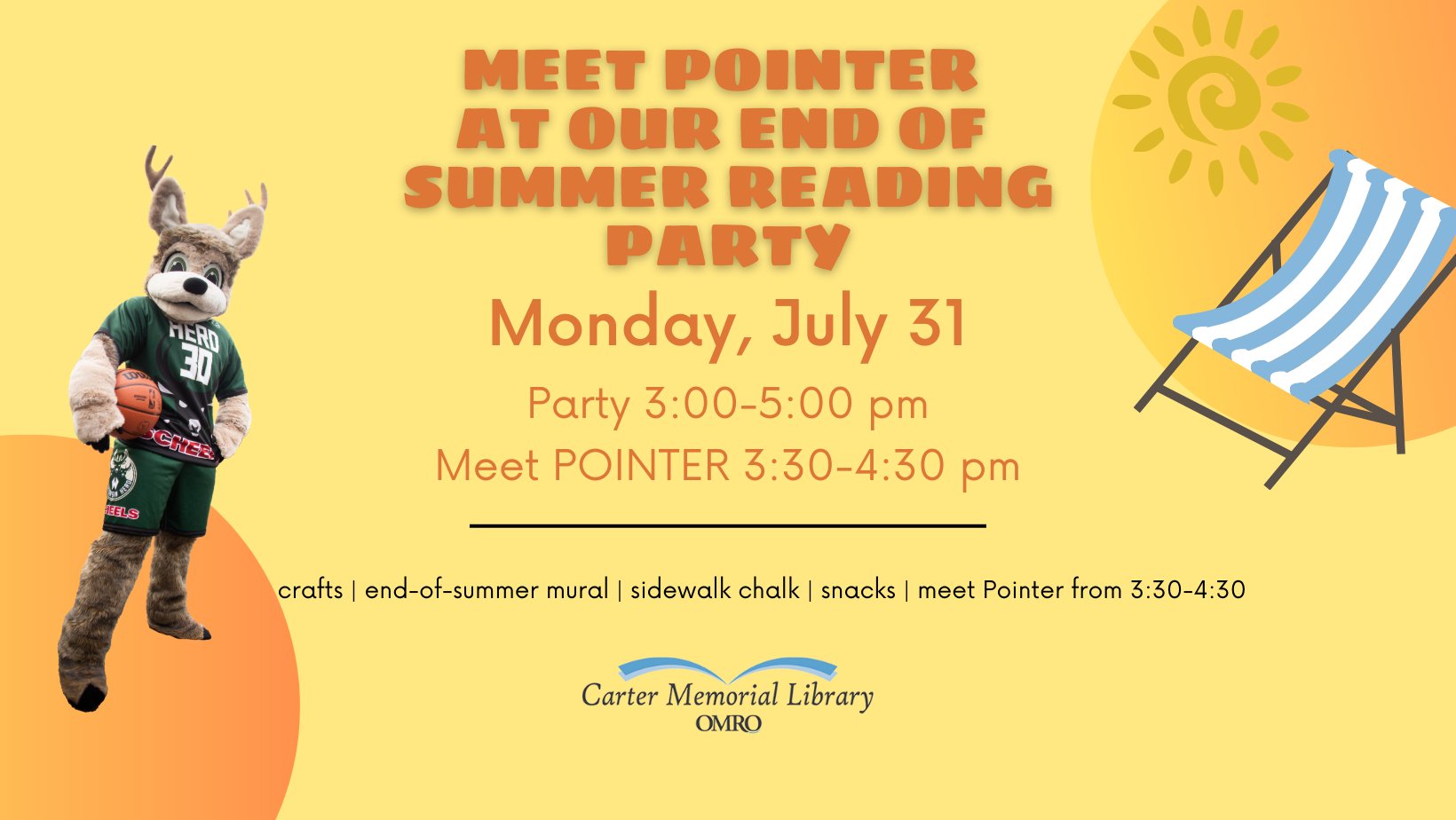 Meet POINTER of the Wisconsin Herd at our End of Summer Reading Party!