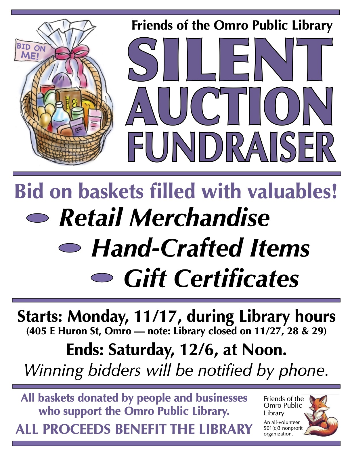 Friends of the Library Silent Auction