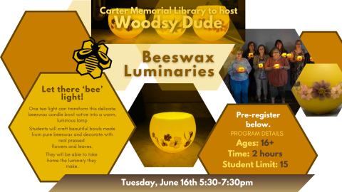 Beeswax Luminaries With the Woodsy Dude (ages 16+)